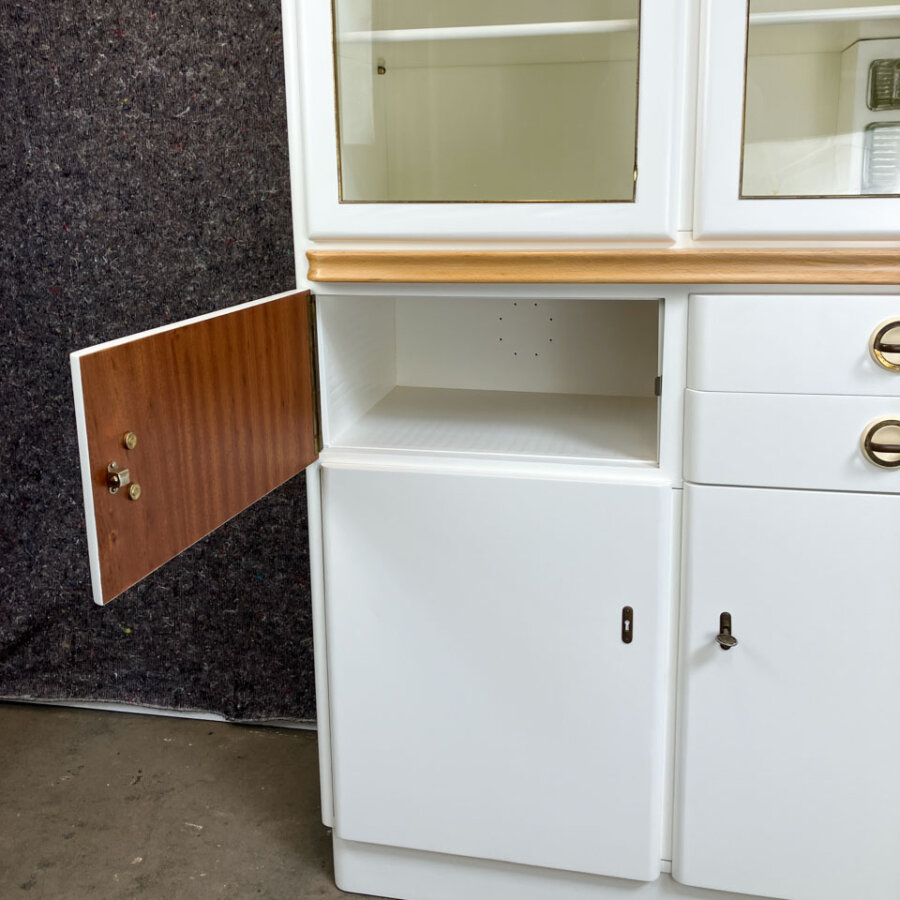 Kuechenschrank Mit Auszug Und Brotfach Massivholz 1950er Jahre Mid-century Modern Design Style Retro Furniture
