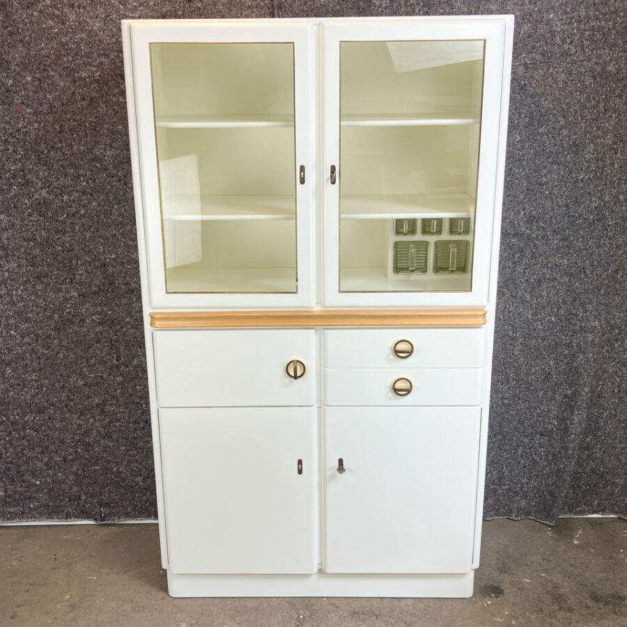 Kuechenschrank Mit Auszug Und Brotfach Massivholz 1950er Jahre Mid-century Modern Design Style Retro Furniture