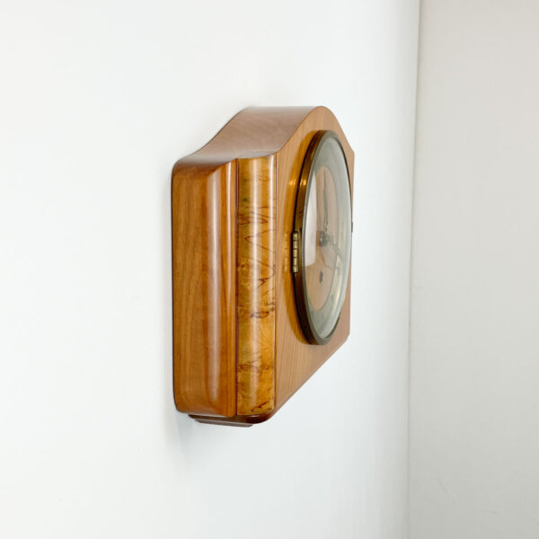 Wanduhr Buche Und Geflammte Birke 1960er Jahre Mid-century Modern Design Style Retro Furniture