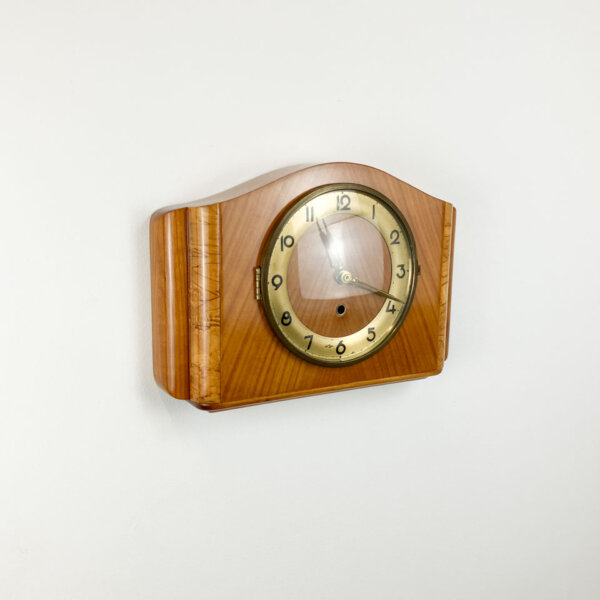Wanduhr Buche Und Geflammte Birke 1960er Jahre Mid-century Modern Design Style Retro Furniture