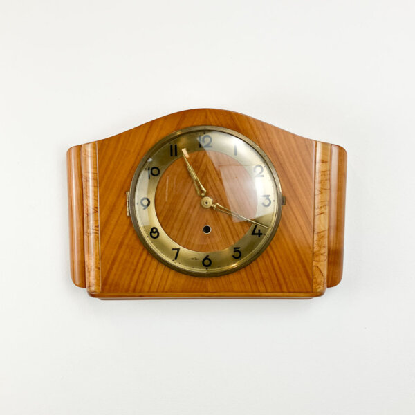 Wanduhr Buche Und Geflammte Birke 1960er Jahre Mid-century Modern Design Style Retro Furniture