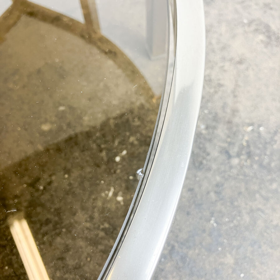 Beistelltisch Metall Mit Rauchglas 1970er Jahre Mid-century Modern Design Style Retro Furniture
