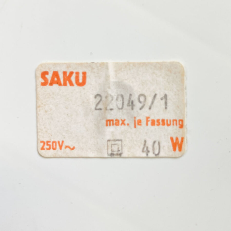 Tischleuchte Von Saku Glastuete Auf Kunststoffsockel 1970er Jahre Mid-century Modern Design Style Retro Furniture