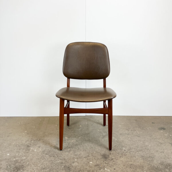 4 Stuehle Teak Und Kunstleder 1960er Jahre Mid-century Modern Design Style Retro Furniture