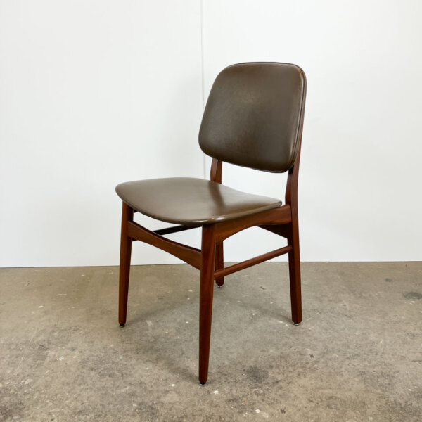 4 Stuehle Teak Und Kunstleder 1960er Jahre Mid-century Modern Design Style Retro Furniture