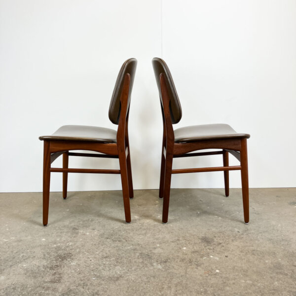 4 Stuehle Teak Und Kunstleder 1960er Jahre Mid-century Modern Design Style Retro Furniture