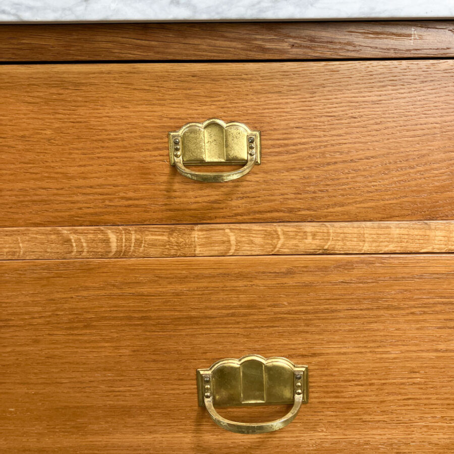 Jugendstil Kommode Waschtisch Mit Marmor Und Spiegelaufsatz Eiche 1910er Jahre Mid-century Modern Design Style Retro Furniture