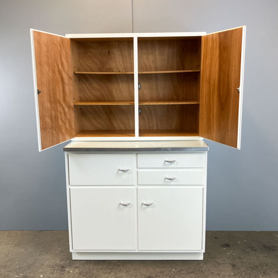 Kuechenschraenke Mit Blau Melierter Resopalplatte Poggenpohl 1950er Jahre Mid-century Modern Design Style Retro Furniture