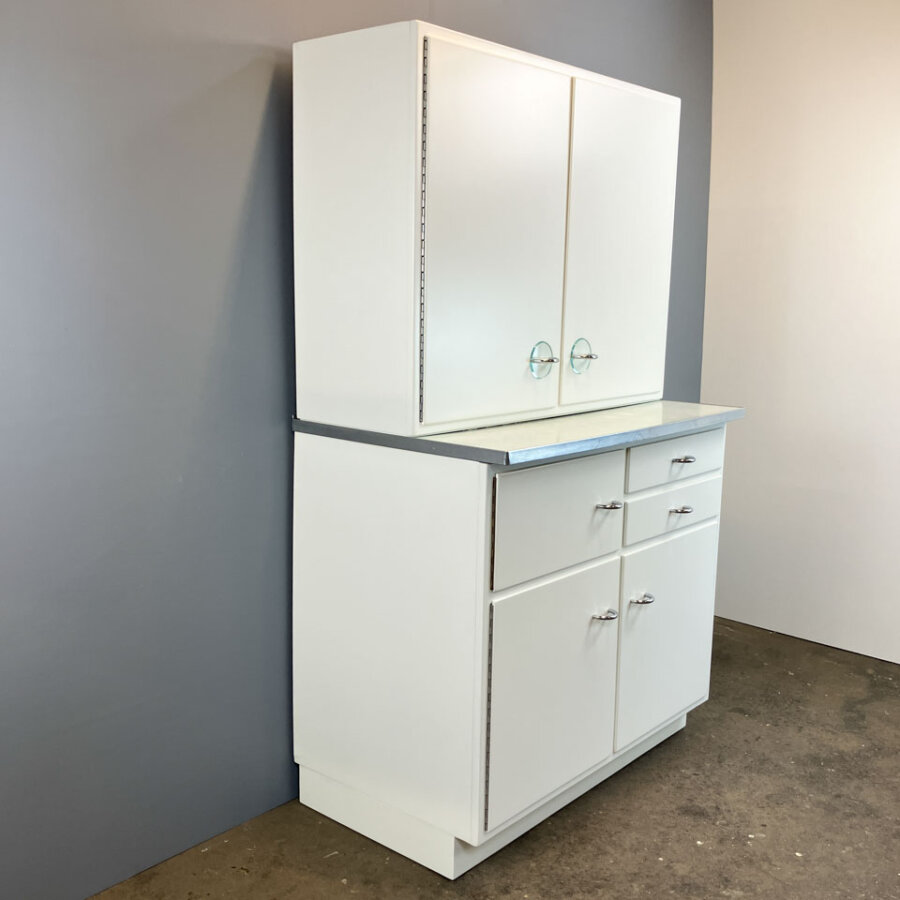 Kuechenschraenke Mit Blau Melierter Resopalplatte Poggenpohl 1950er Jahre Mid-century Modern Design Style Retro Furniture