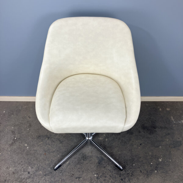 Drehbarer Cocktailsessel Chrom Und Kunstleder 1970er Jahre Mid-century Modern Design Style Retro Furniture