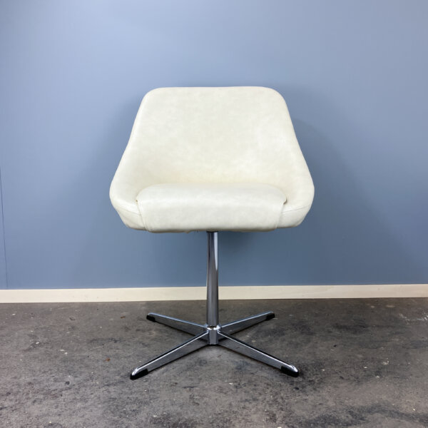 Drehbarer Cocktailsessel Chrom Und Kunstleder 1970er Jahre Mid-century Modern Design Style Retro Furniture