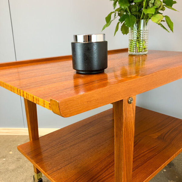 Rollbarer Beistelltisch Servierwagen Teak 1960er Jahre Mid-century Modern Design Style Retro Furniture