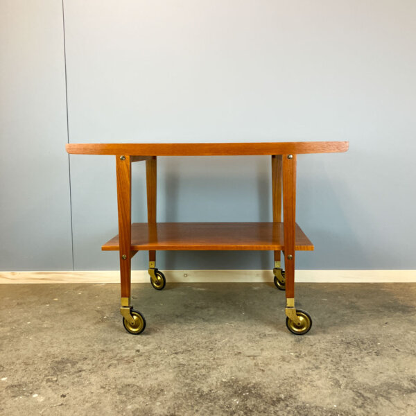 Rollbarer Beistelltisch Servierwagen Teak 1960er Jahre Mid-century Modern Design Style Retro Furniture
