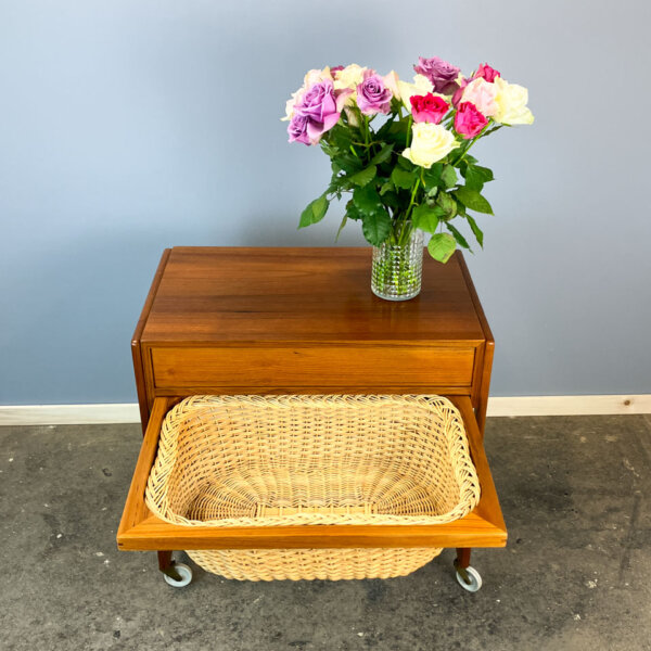 Rollbarer Naehkasten Von Br Gelsted Denmark Teak 1960er Jahre Mid-century Modern Design Style Retro Furniture