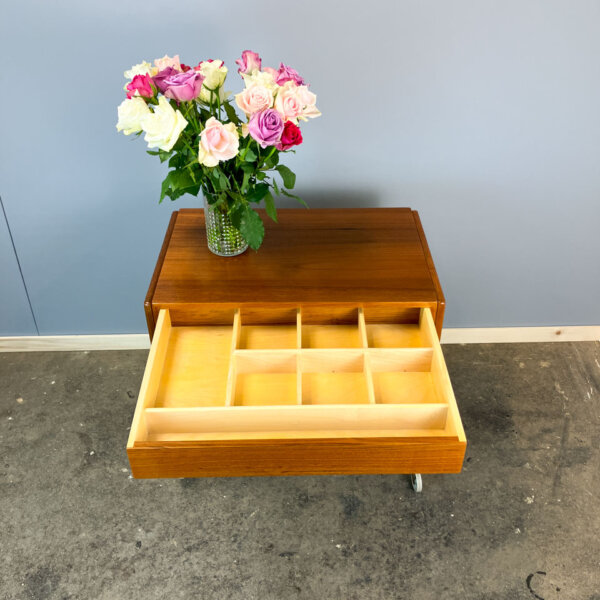 Rollbarer Naehkasten Von Br Gelsted Denmark Teak 1960er Jahre Mid-century Modern Design Style Retro Furniture