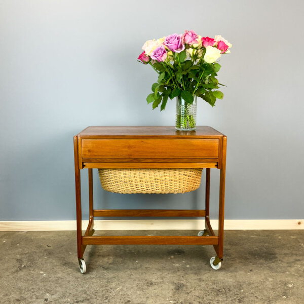 Rollbarer Naehkasten Von Br Gelsted Denmark Teak 1960er Jahre Mid-century Modern Design Style Retro Furniture