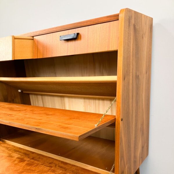 Schuhschrank Flurkommode Nussbaum 1960er Jahre Mid-century Modern Design Style Retro Furniture