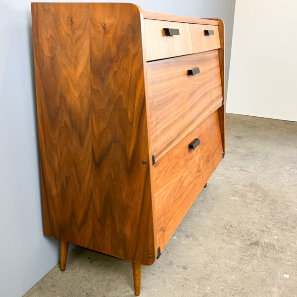 Schuhschrank Flurkommode Nussbaum 1960er Jahre Mid-century Modern Design Style Retro Furniture