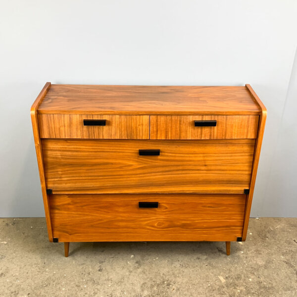 Schuhschrank Flurkommode Nussbaum 1960er Jahre Mid-century Modern Design Style Retro Furniture