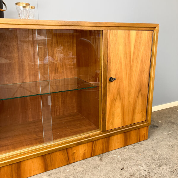Vitrinenschrank Mit Barfach Nussbaum 60er Jahre Mid-century Modern Design Style Retro Furniture