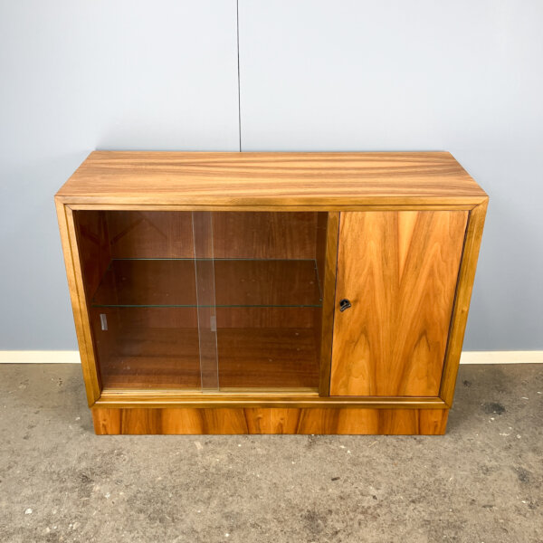 Vitrinenschrank Mit Barfach Nussbaum 60er Jahre Mid-century Modern Design Style Retro Furniture