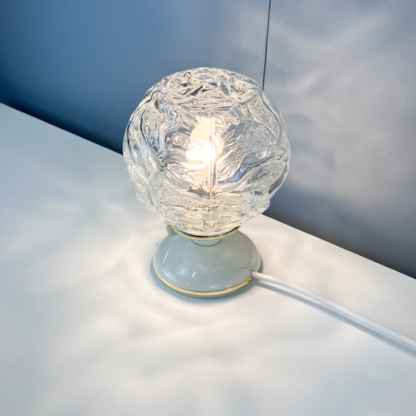 Set Aus 2 Nachttischleuchten Und Einer Pendelleuchte Von Graebe Glasschirme 60er Jahre Mid-century Modern Design Style Retro Furniture