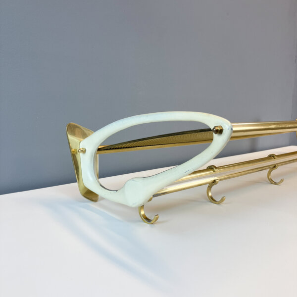 Garderobe Messing Mit Weiss Lackierten Metallrahmen 50er Jahre Mid-century Modern Design Style Retro Furniture