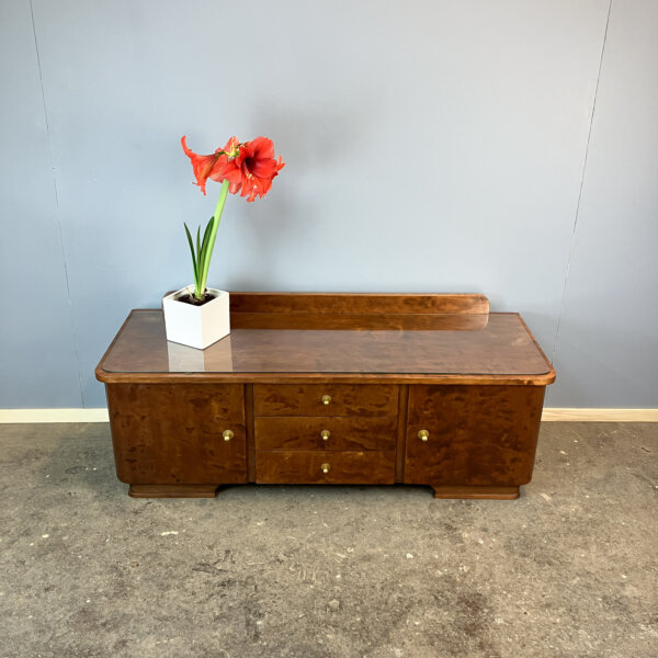 Kommode Lowboard Geflammte Birke 50er Jahre Mid-century Modern Design Style Retro Furniture
