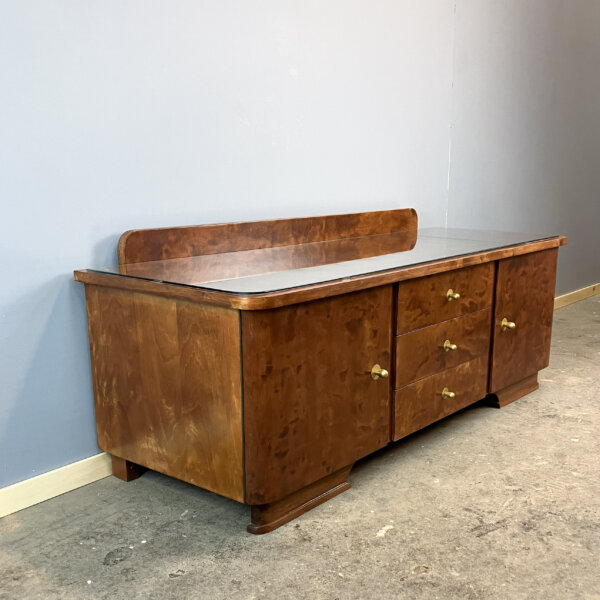 Kommode Lowboard Geflammte Birke 50er Jahre Mid-century Modern Design Style Retro Furniture