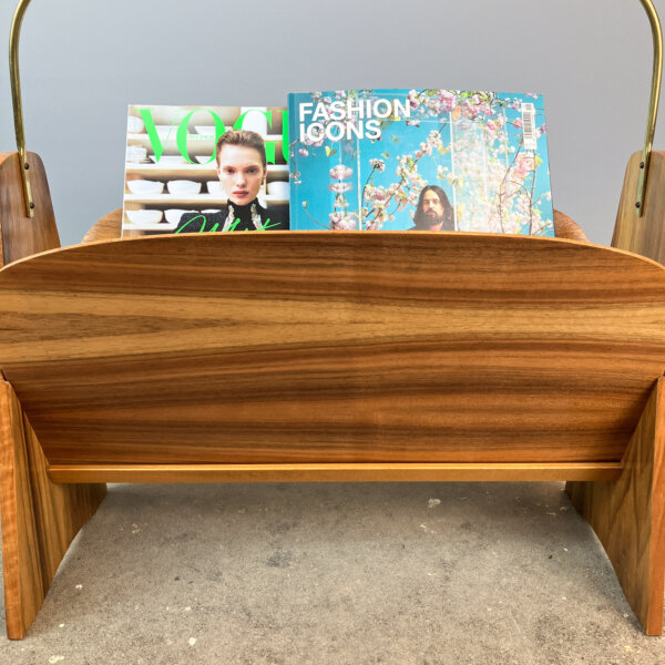 Zeitungsstaender Nussbaum Mit Messing 60er Jahre Mid-century Modern Design Style Retro Furniture
