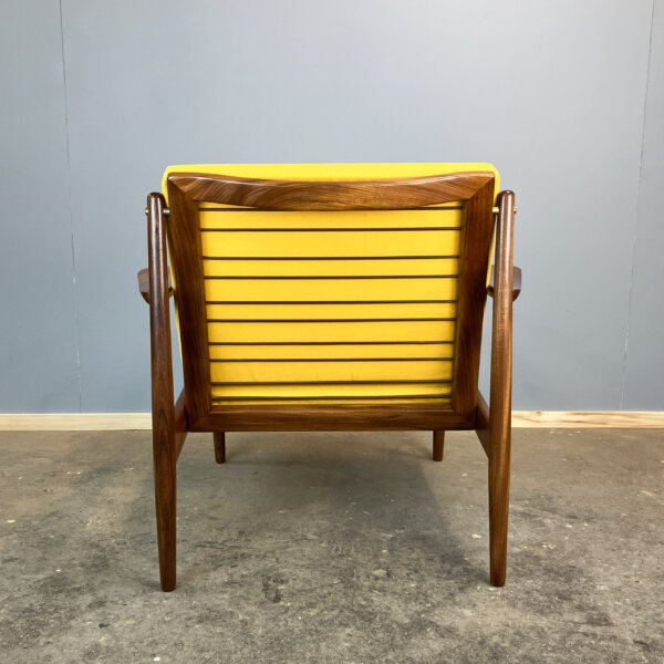 Sessel Von Arne Vodder Fuer Glostrup Teak Mit Senfgelbem Stoffbezug 50er Jahre Mid-century Modern Design Style Retro Furniture