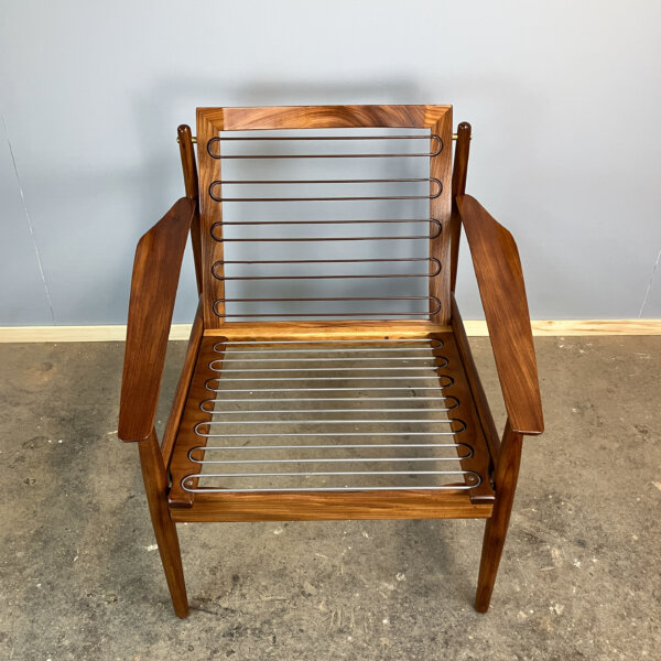 Sessel Von Arne Vodder Fuer Glostrup Teak Mit Senfgelbem Stoffbezug 50er Jahre Mid-century Modern Design Style Retro Furniture