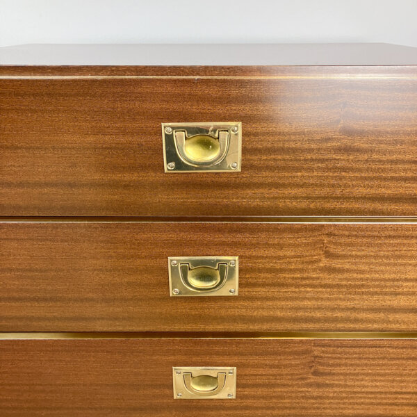 2 Nachtische Kleine Kommoden Im Campaign Style 70er Jahre Mid-century Modern Design Style Retro Furniture