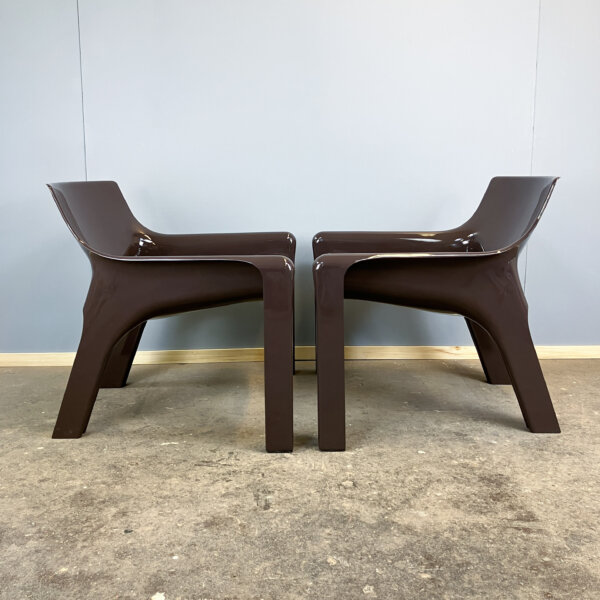 2 Vicario Sessel Von Vico Magistretti Fuer Artemide Kunststoff 70er Jahre Mid-century Modern Design Style Retro Furniture
