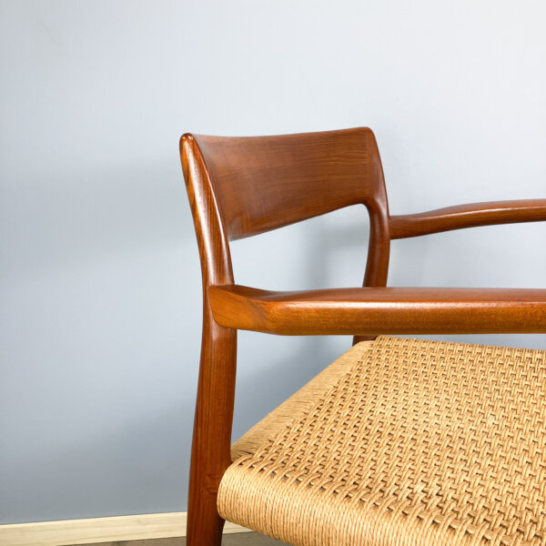 Armlehnstuhl Von Niels Otto Moeller Teak Und Papierkordel 1960er Jahre Mid-century Modern Design Style Retro Furniture