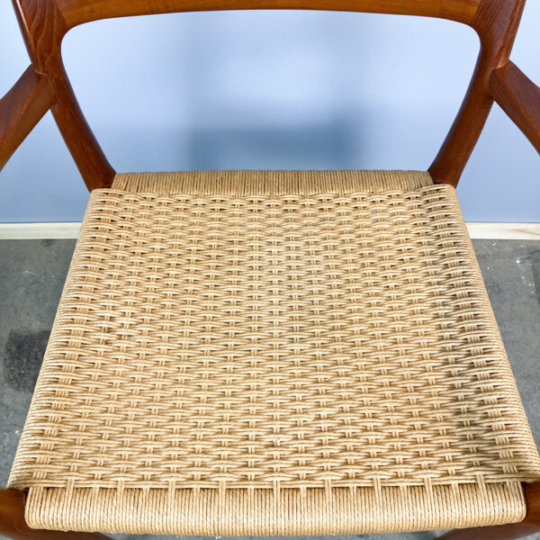 Armlehnstuhl Von Niels Otto Moeller Teak Und Papierkordel 1960er Jahre Mid-century Modern Design Style Retro Furniture