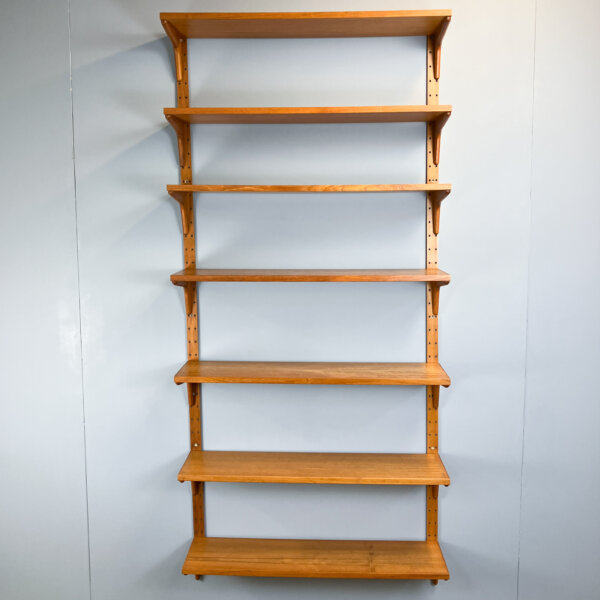 Daenisches Wandregal Von Hansen Und Guldborg Teak Aluminiumschienen 60er Jahre Mid-century Modern Design Style Retro Furniture