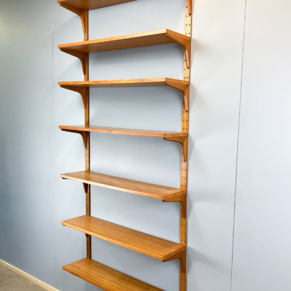 Daenisches Wandregal Von Hansen Und Guldborg Teak Aluminiumschienen 60er Jahre Mid-century Modern Design Style Retro Furniture