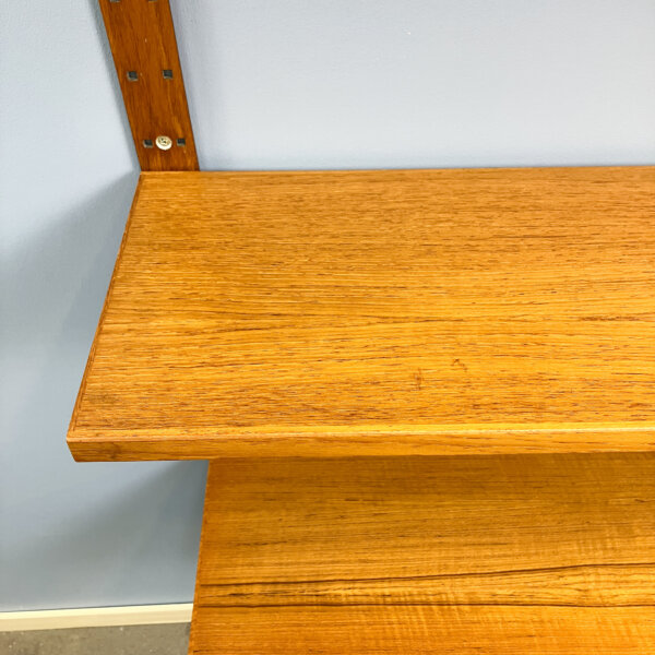 Daenisches Wandregal Von Hansen Und Guldborg Teak Aluminiumschienen 60er Jahre Mid-century Modern Design Style Retro Furniture