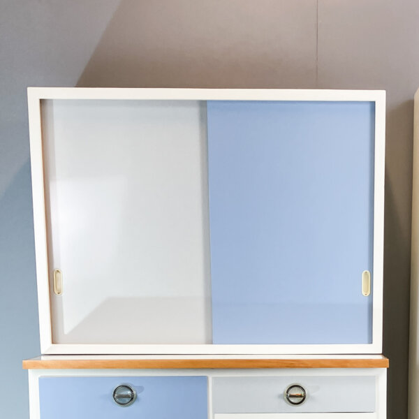 Kuechenoberschrank Mit Blaugrauen Fronten 60er Jahre Mid-century Modern Design Style Retro Furniture