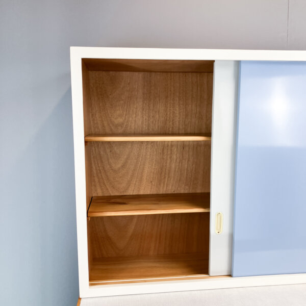 Kuechenoberschrank Mit Blaugrauen Fronten 60er Jahre Mid-century Modern Design Style Retro Furniture
