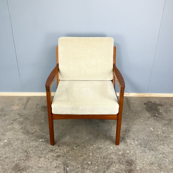 Senator Chair Von Ole Wanscher Fuer France Son Teak Und Velour 60er Jahre Mid-century Modern Design Style Retro Furniture