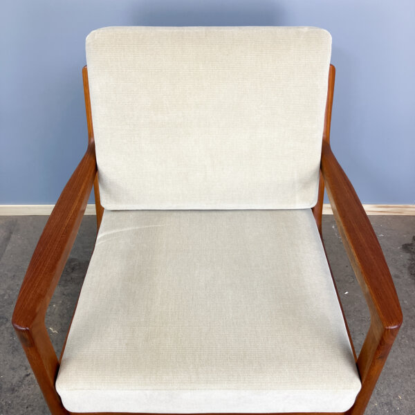 Senator Chair Von Ole Wanscher Fuer France Son Teak Und Velour 60er Jahre Mid-century Modern Design Style Retro Furniture