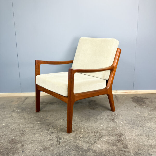 Senator Chair Von Ole Wanscher Fuer France Son Teak Und Velour 60er Jahre Mid-century Modern Design Style Retro Furniture