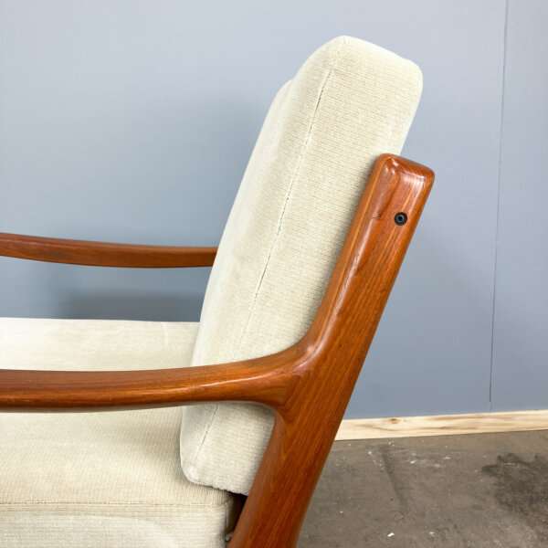 Senator Chair Von Ole Wanscher Fuer France Son Teak Und Velour 60er Jahre Mid-century Modern Design Style Retro Furniture