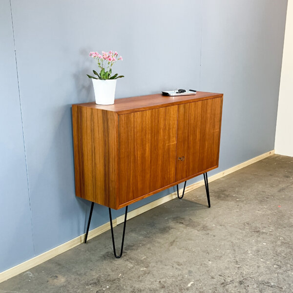 Kleines Sideboard Auf Hairpinlegs Teak 60er Jahre Mid-century Modern Design Style Retro Furniture