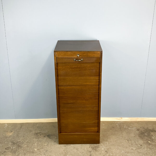 Rolladenschrank Dunkle Eiche 50er Jahre Mid-century Modern Design Style Retro Furniture