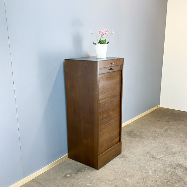 Rolladenschrank Dunkle Eiche 50er Jahre Mid-century Modern Design Style Retro Furniture