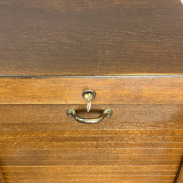 Rolladenschrank Dunkle Eiche 50er Jahre Mid-century Modern Design Style Retro Furniture