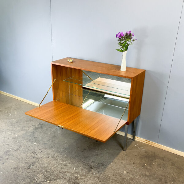 Barschrank Kleines Sideboard Teak 60er Jahre Mid-century Modern Design Style Retro Furniture